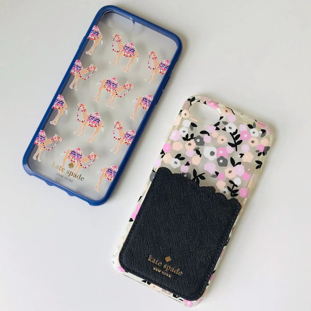 Kate Spade Phone Case Bundle, Floral Card Slot, Camel Party Daycation